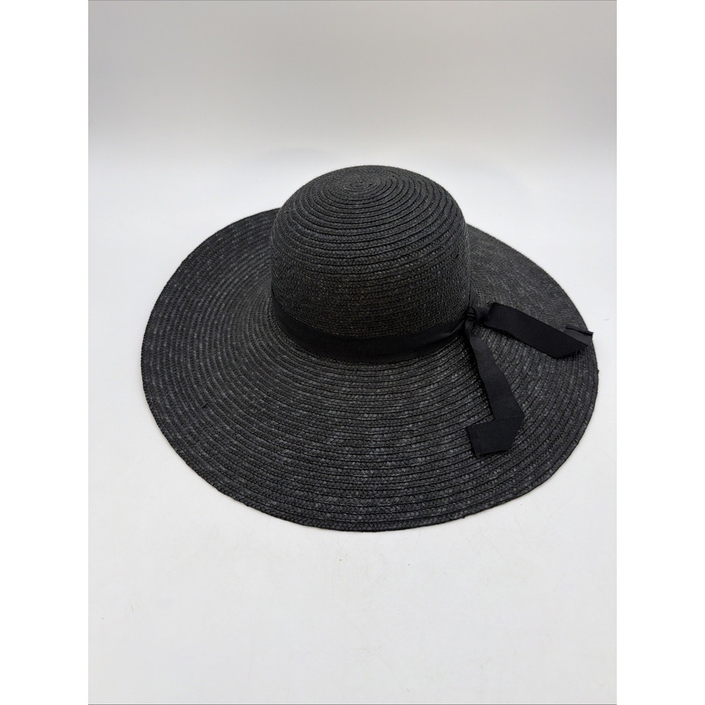 Vintage Daniele Meucci Florence Black Straw Wide Brimmed Hat